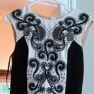 Karen Millen Black and Cream Dress